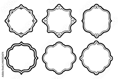 Vintage frames set isolated on white background. Decorative vintage frames,borders rectangular shape. Vector illustration