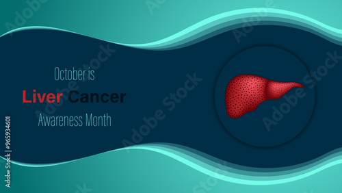 October is Liver Cancer Awareness Month, vector illustration.