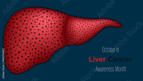 October is Liver Cancer Awareness Month, vector illustration.