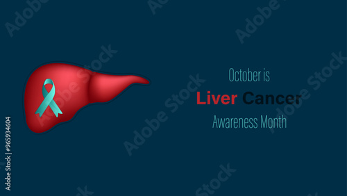 October is Liver Cancer Awareness Month, vector illustration.