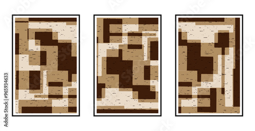 Set of 3 Abstract pattern. Illustration for printing on wall decorations. For use in graphics.