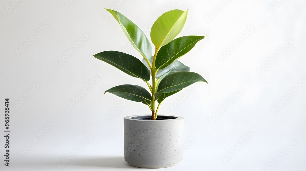 Ficus Plant in a Concrete Pot Ficus Plant in a Concrete Pot