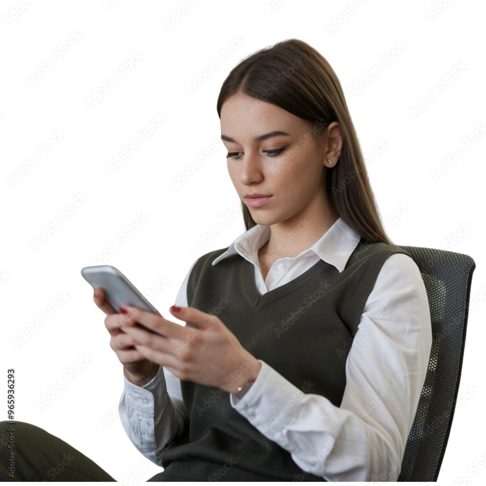 Professional female employee or a businesswoman using a laptop in a modern office. Young happy busy business woman executive using laptop mobile cell phone tech at office Professional female employee or a businesswoman using a laptop in a modern office. Young happy busy business woman executive using laptop mobile cell phone tech at office