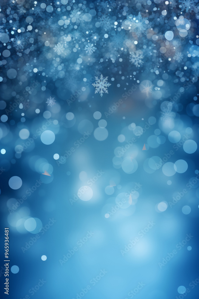 Snowflakes and bokeh lights creating a winter holiday background Snowflakes and bokeh lights creating a winter holiday background