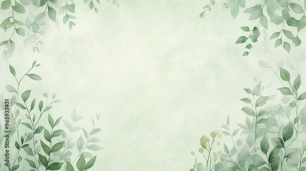 A green leafy background with a few leaves in the foreground A green leafy background with a few leaves in the foreground
