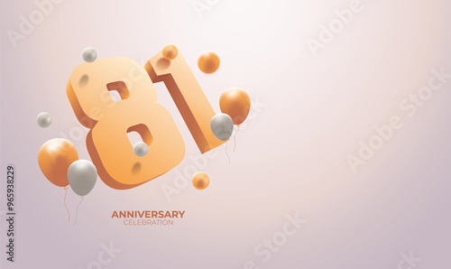 Elegant 81st Birthday Anniversary Vector Banner with Copy Space – Milestone Celebration Design photo