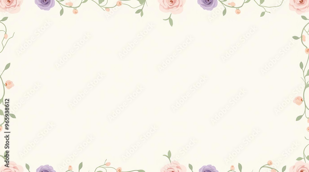 Delicate Floral Frame Border: Elegant Botanical Illustration for Invitations and Stationery Design Delicate Floral Frame Border: Elegant Botanical Illustration for Invitations and Stationery Design
