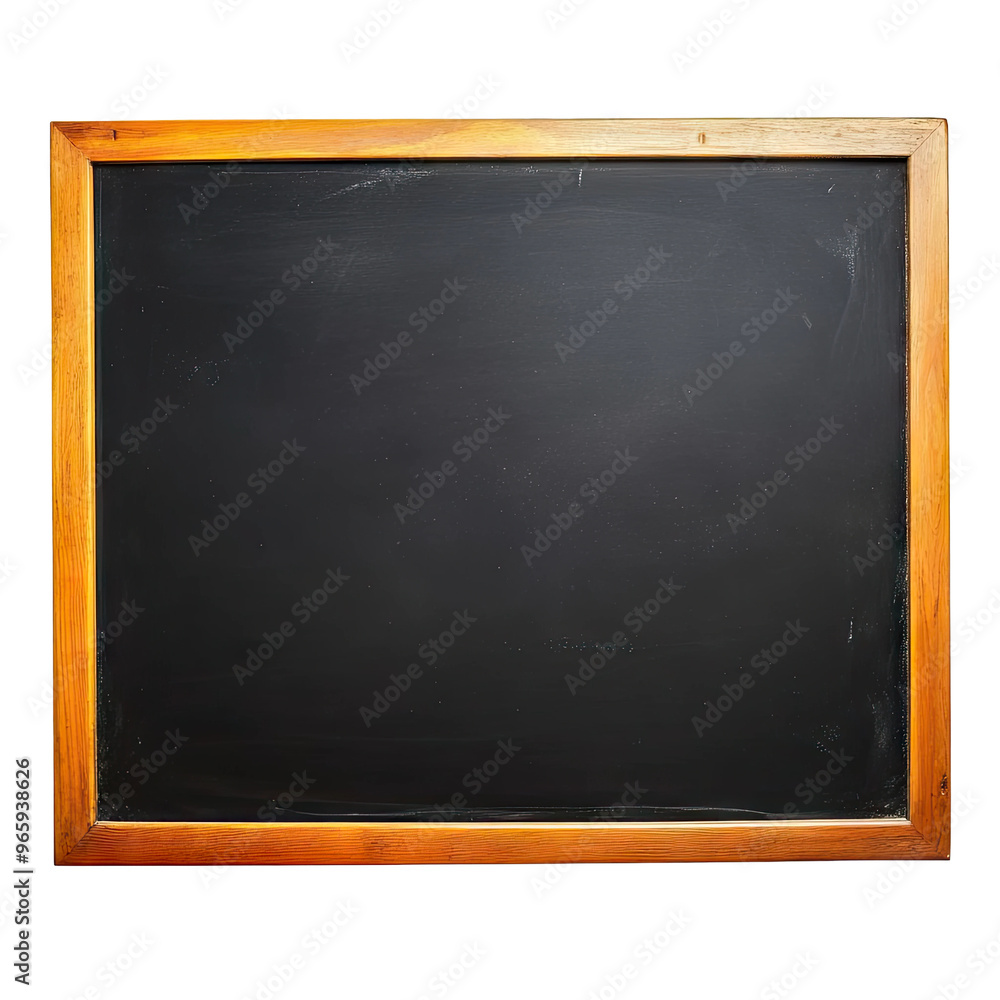 Fototapeta premium A blank chalkboard with a wooden frame, ready for your message.