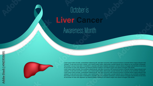 October is Liver Cancer Awareness Month, vector illustration.