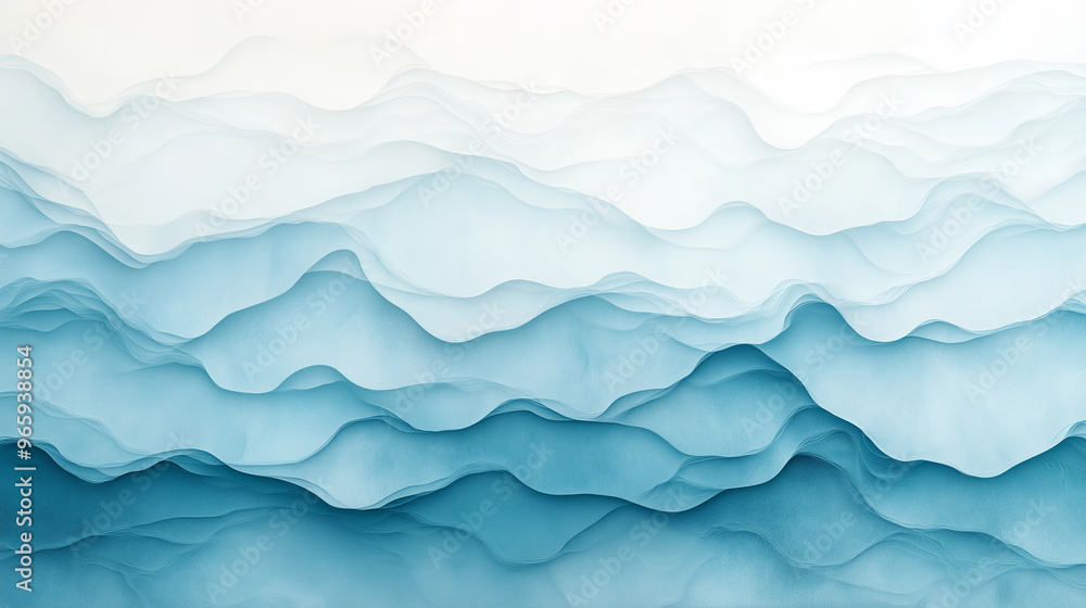The image is a blue and white wave with a lot of detail The image is a blue and white wave with a lot of detail
