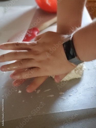 Hands Kneading Dough