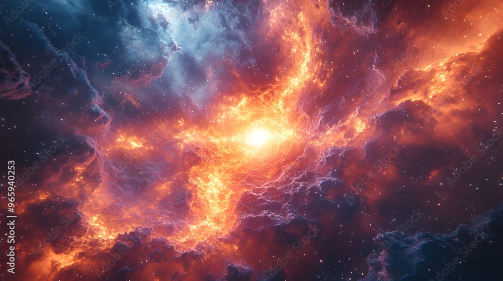 Quantum physics setting with a glowing core at the center of a massive rift, surrounded by surreal echoes and advanced energy effects. 3D realistic illustration brings the science fiction concept to Quantum physics setting with a glowing core at the center of a massive rift, surrounded by surreal echoes and advanced energy effects. 3D realistic illustration brings the science fiction concept to