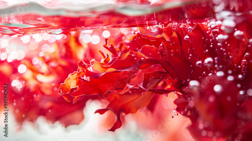 Underwater Macro Shot of Red Algae with Deep Red Coloration