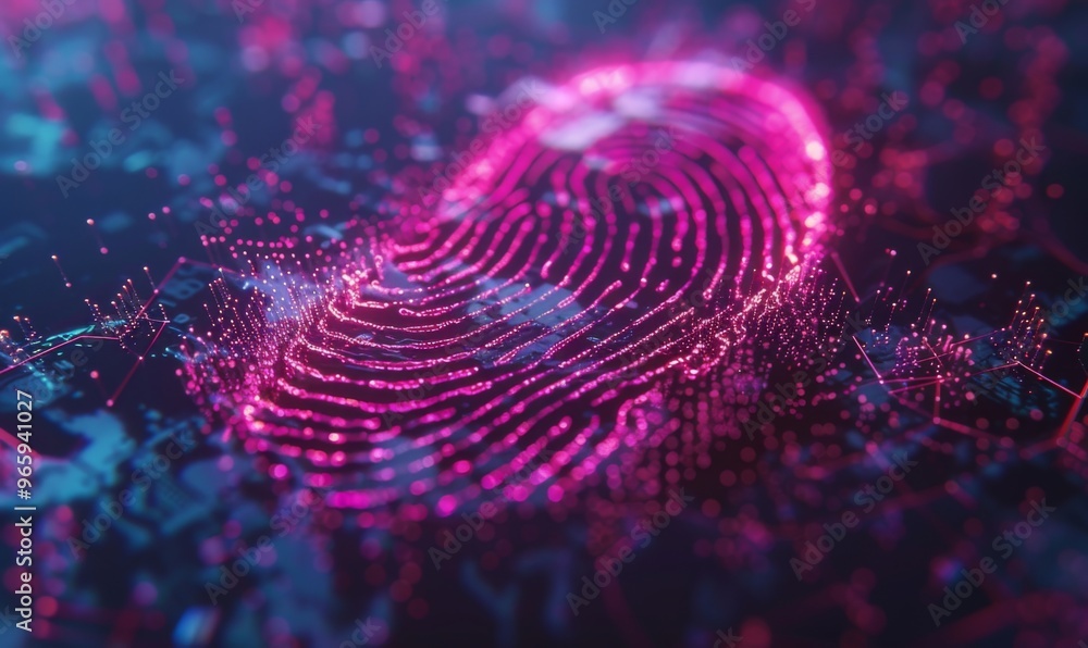 Biometrics identification and cyber security concept Biometrics identification and cyber security concept