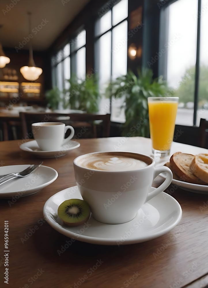Latte Art in a Cozy Café Atmosphere Latte Art in a Cozy Café Atmosphere