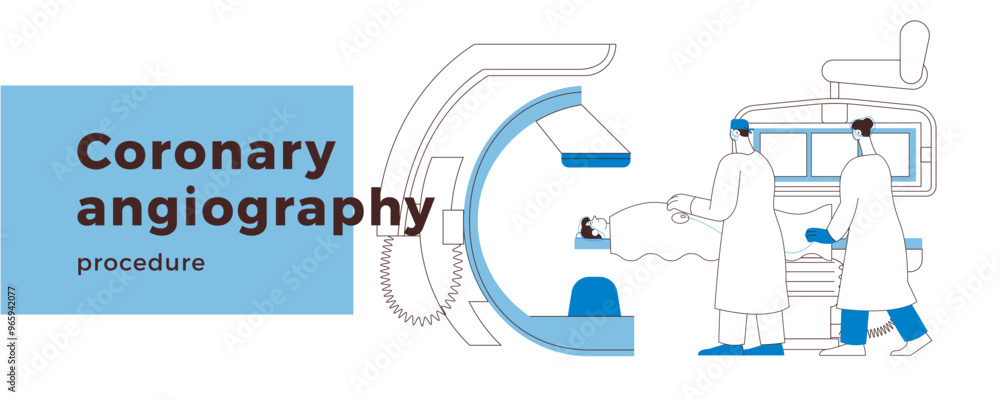 Coronary Angiography Procedure. Medical Equipment. Doctor and Nurse ...