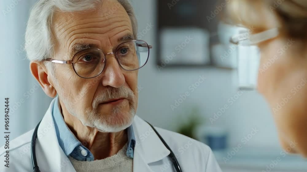 A A caring man doctor talking and consulting satisfied elderly female patient, a doc doing regular checkup consultations to senior female client A A caring man doctor talking and consulting satisfied elderly female patient, a doc doing regular checkup consultations to senior female client
