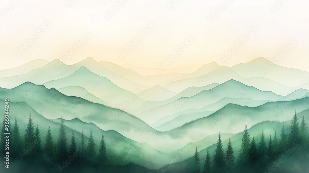Fototapeta premium A mountain range with a few trees in the foreground