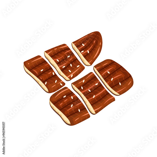 Vector illustration of grilled eel. Jangeogui, unagi kabayaki.