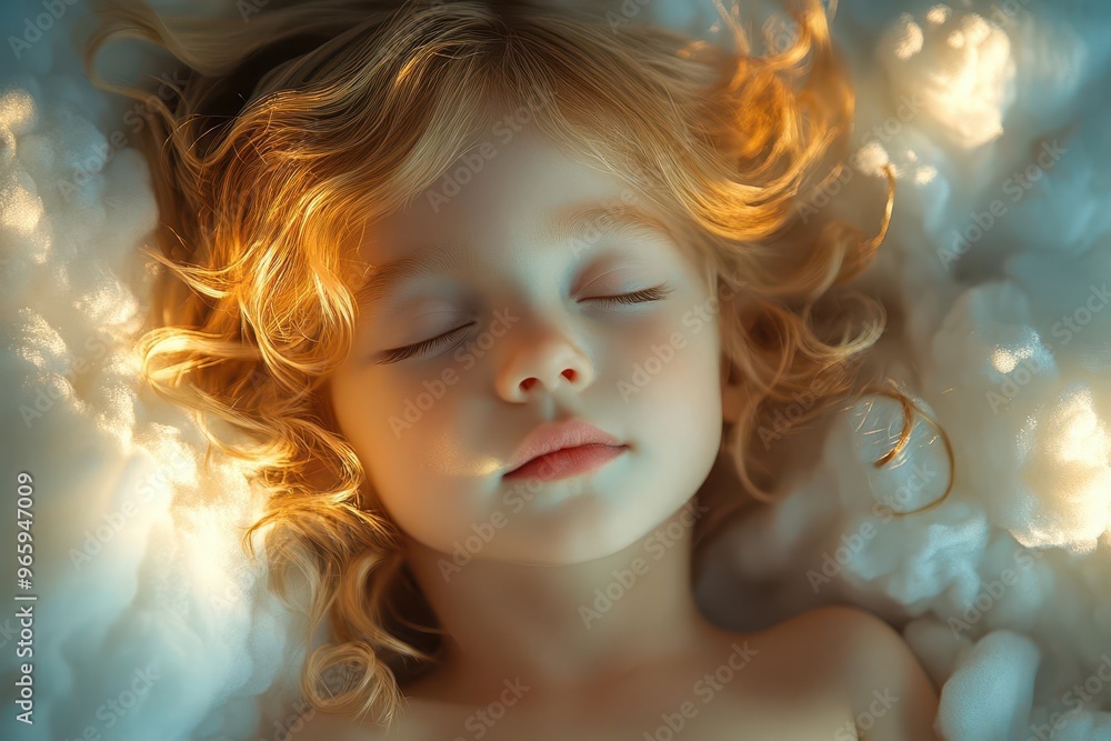 dreamy portrait of a sleeping child bathed in soft ethereal light angelic features and peaceful expression against a backdrop of swirling cloudlike textures dreamy portrait of a sleeping child bathed in soft ethereal light angelic features and peaceful expression against a backdrop of swirling cloudlike textures