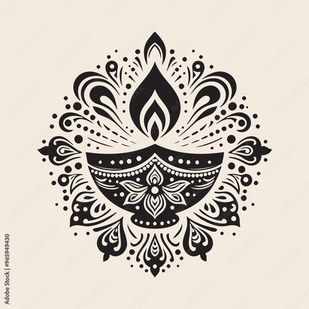 Stylized Diwali Diya Vector Design Stylized Diwali Diya Vector Design