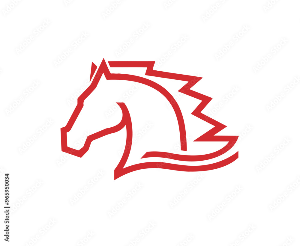 Red Horse Logo Lines Symbol Vector Design Illustration Red Horse Logo Lines Symbol Vector Design Illustration