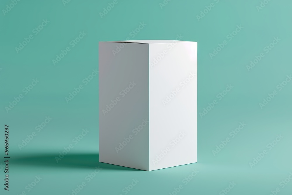 A minimalistic white box on a soft green background, perfect for packaging mockups and product displays. A minimalistic white box on a soft green background, perfect for packaging mockups and product displays.