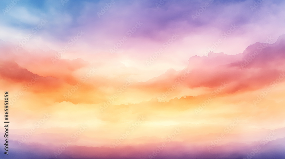 Fototapeta premium A colorful sky with clouds and a rainbow