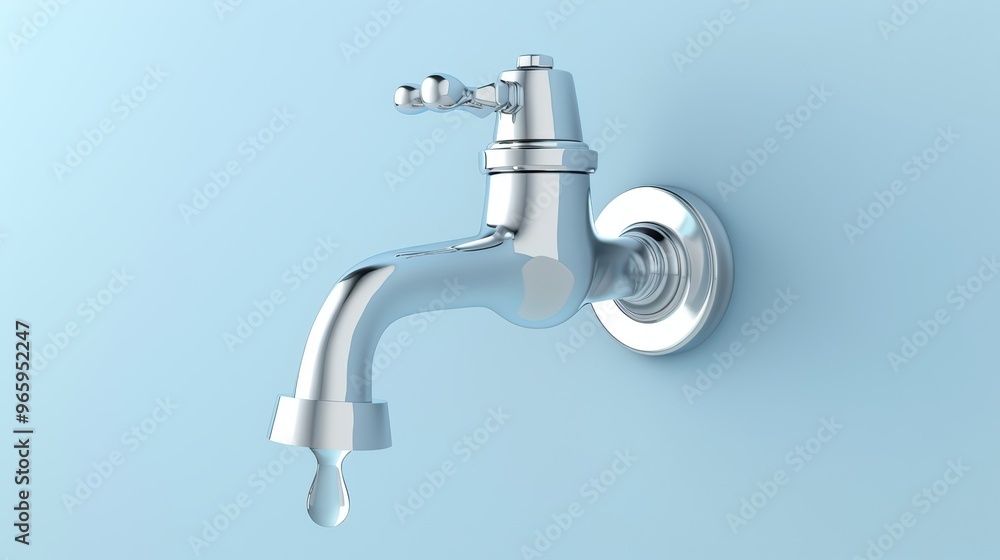A shiny chrome faucet with a droplet of water, designed for modern kitchens or bathrooms, showcasing elegance and functionality. A shiny chrome faucet with a droplet of water, designed for modern kitchens or bathrooms, showcasing elegance and functionality.