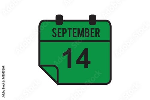 September calendar design. September 14 2024 calendar icon for schedule, appointment, important date concept