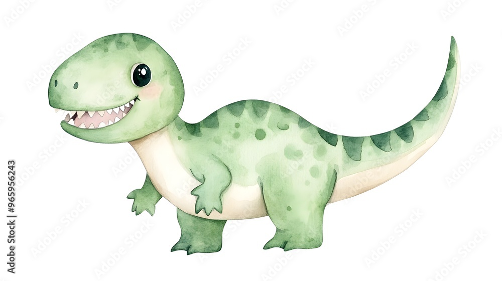 Fototapeta premium Adorable Cartoon Dinosaur with Friendly Smile