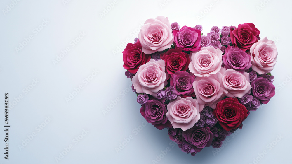 Pink and red roses arranged in the shape of a heart on a white background. A heart-shaped rose bouquet, a love concept. Pink and red roses arranged in the shape of a heart on a white background. A heart-shaped rose bouquet, a love concept.