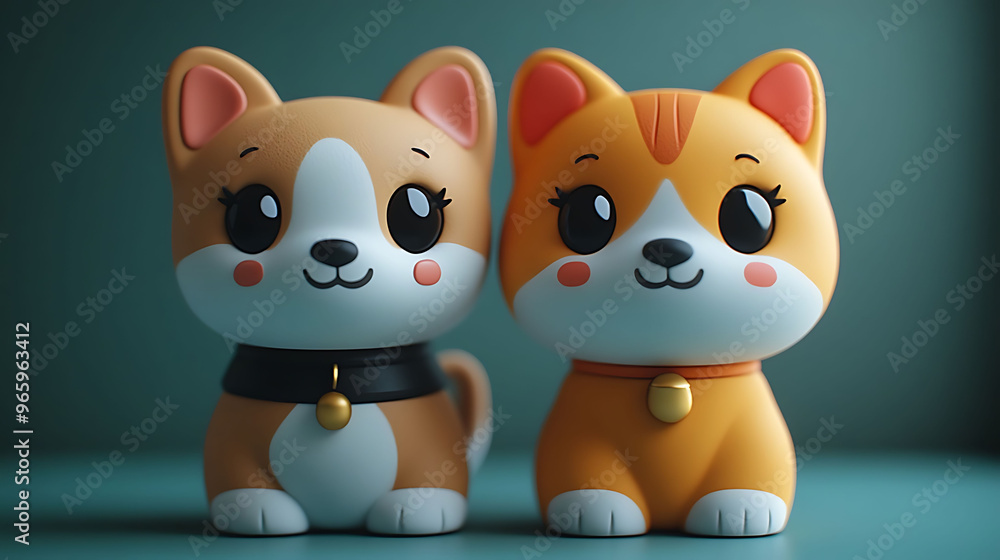 3D Mascot Playful Cat Characters 3D Mascot Playful Cat Characters