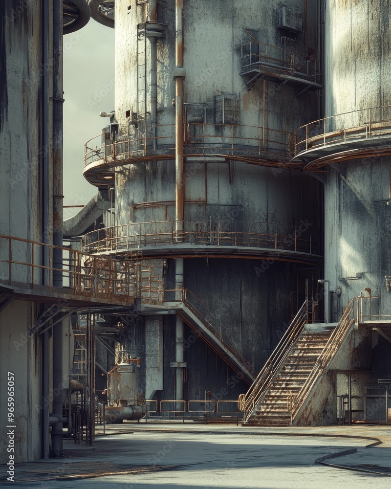 3D rendering of an industrial structure 3D rendering of an industrial structure