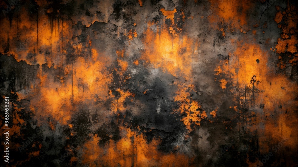 Grungy industrial texture with black and orange rust patterns Grungy industrial texture with black and orange rust patterns