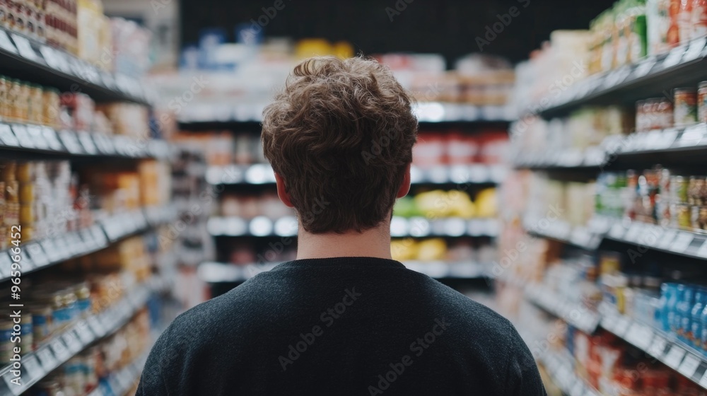 Perplexed Shopper in Aisle Perplexed Shopper in Aisle