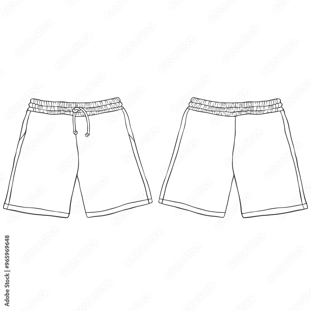 black outline basic short pants mockup black outline basic short pants mockup