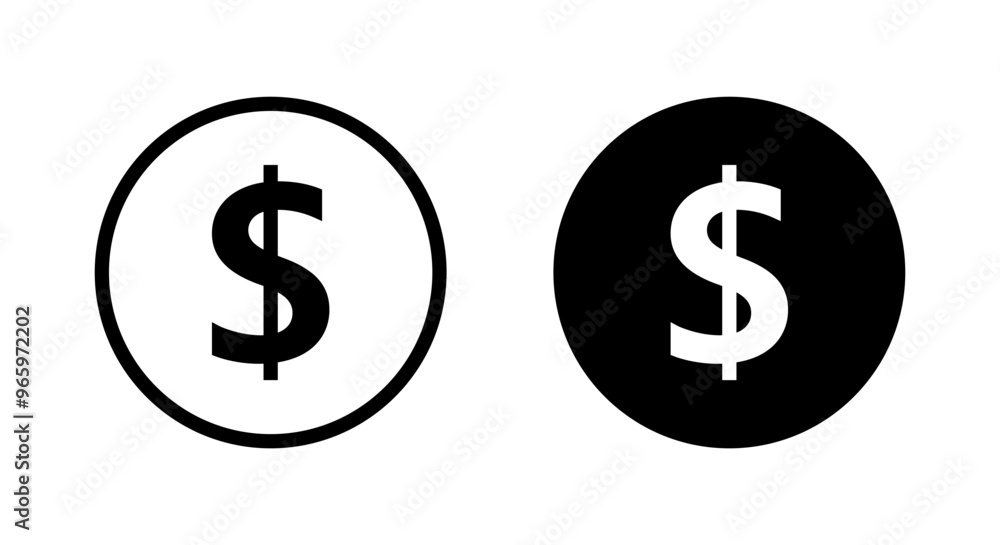 US dollar logo icon on black circle. USD money concept US dollar logo icon on black circle. USD money concept