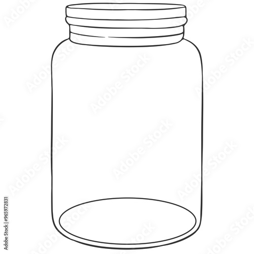 black outline empty glass jar