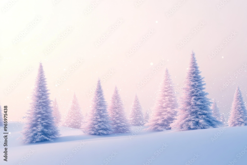 Snow-Covered Pine Trees in a Wintery Landscape Snow-Covered Pine Trees in a Wintery Landscape
