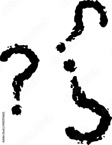 Set of Question Marks Vector Silhouettes	 photo