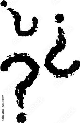 Set of Question Marks Vector Silhouettes	