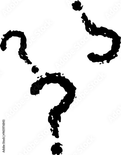 Set of Question Marks Vector Silhouettes	