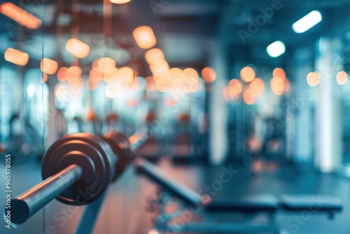 Wallpaper Mural Blurred abstract gym background with workout equipment, modern athletic energy Torontodigital.ca
