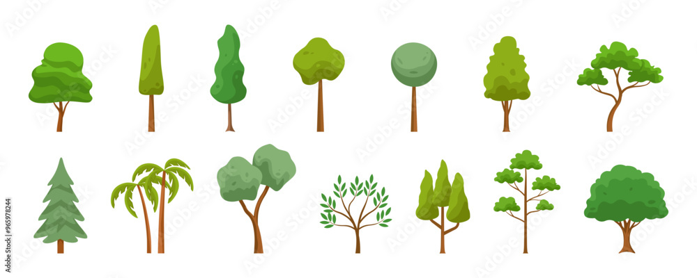 Green trees icon. Green trees set. Forest trees. Vector Green trees icon. Green trees set. Forest trees. Vector