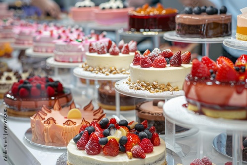 Food festival dessert competition cakes and pastries displayed with captivating beauty