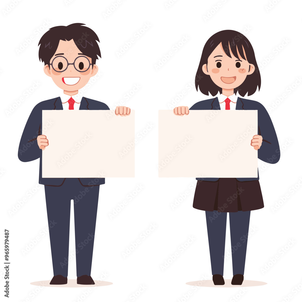 Simple illustration. student holding a board with illustration. Simple illustration. student holding a board with illustration.