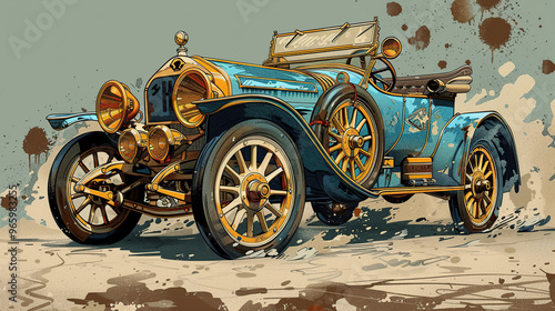 old carriage cart, generative, ai, steampunk, retro, vintage, background, products, machine, mechanical, red, car, old, truck, auto, vehicle, automobile, antique, classic, transportation, wheel, trans