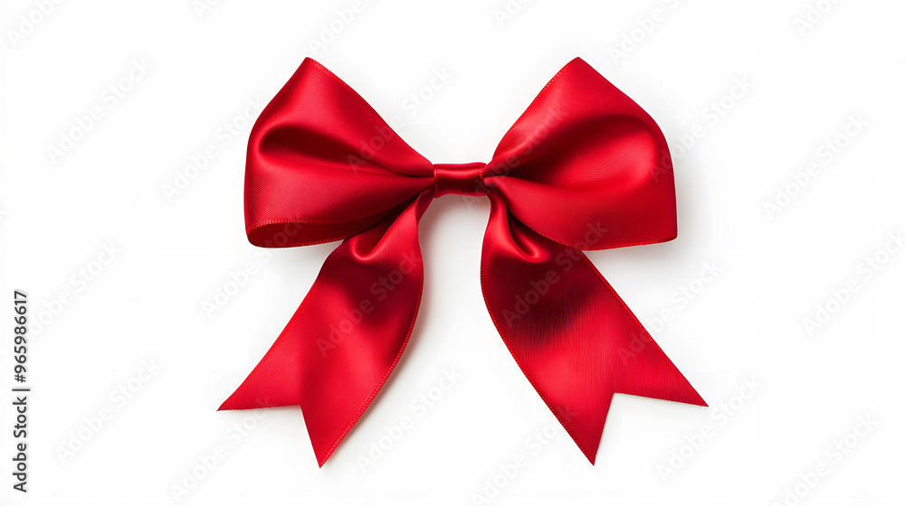 Fototapeta premium Decorative Red bow isolated on white background