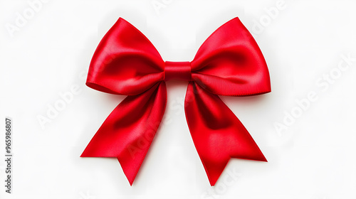 Decorative Red bow isolated on white background